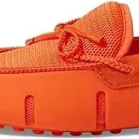 New Swims Men 15 Braided Lace Lux Orange Driver Loafers Shoes Breathable Mesh - Picture 1 of 9
